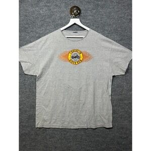 Laughlin River Run Biker Pinup Girl T-Shirt Men's‎ Gray Graphic Crewneck - 2XL